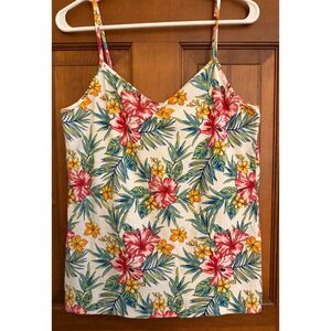 No Boundaries Tropical Tank Top Womens ‎ XXXL White Lightweight Cotton Stretch